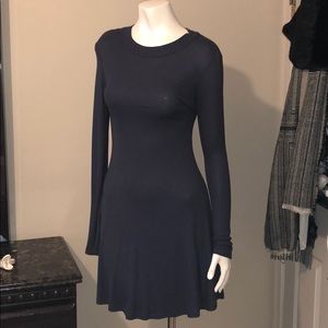 Grey long sleeved knit dress